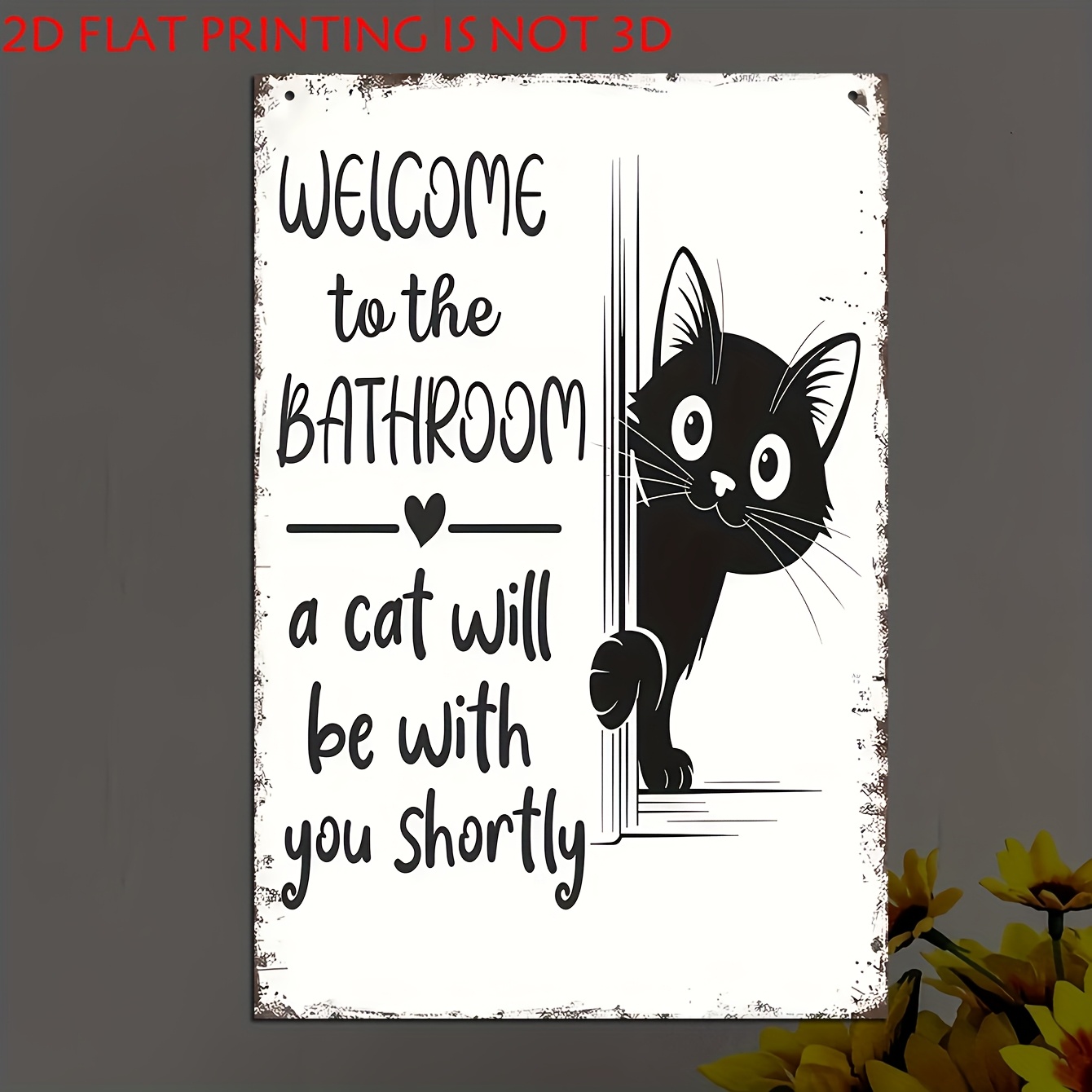 Home Bathroom Quotes - Ретро-табличка с кошачьей тематикой, надпись 