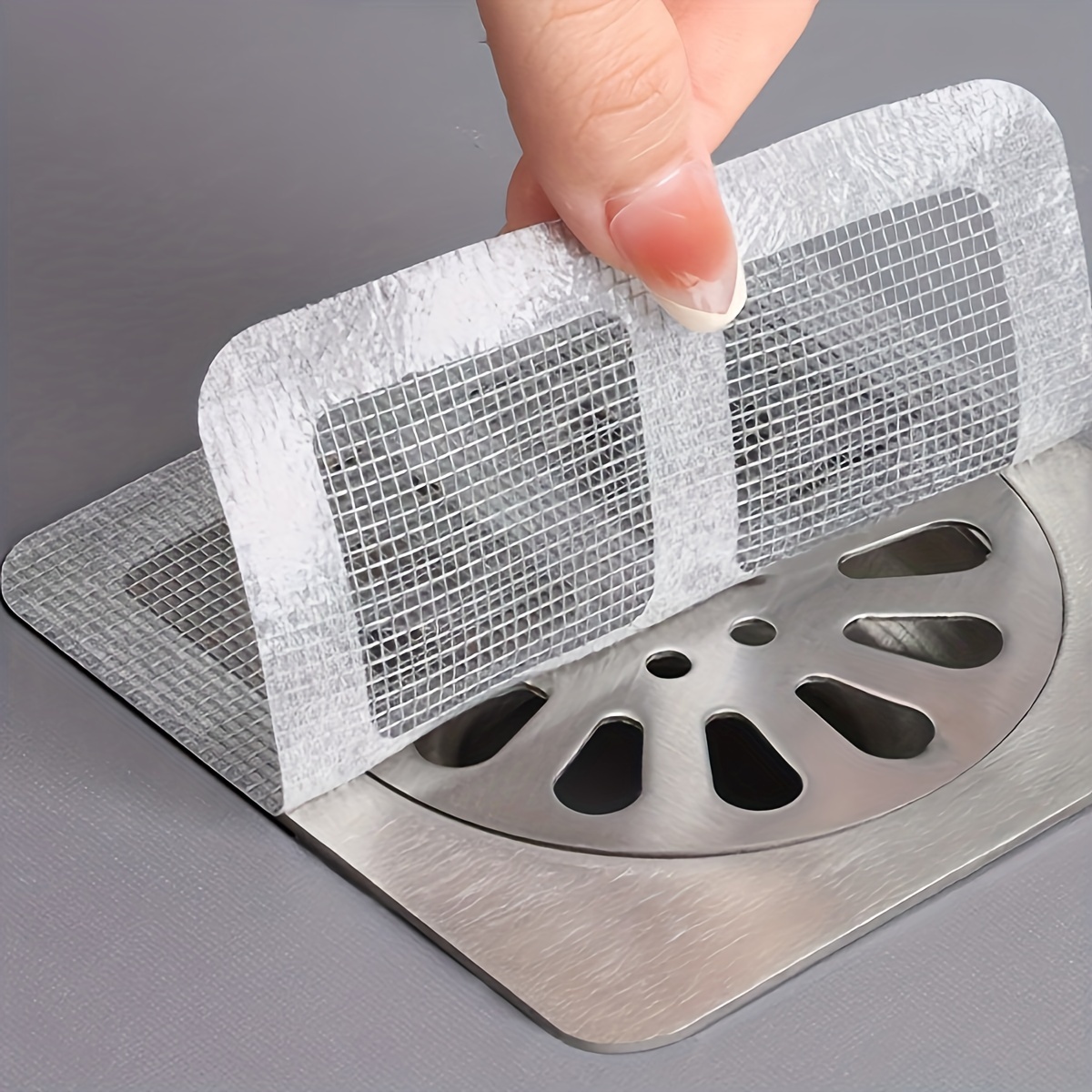 Drain Hair Catcher - Одноразовая самоклеящаяся сетка для слива в