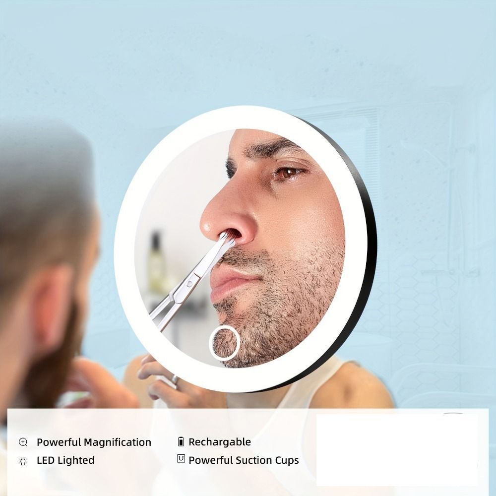 Shaving Mirror Suction - 360 ° Регулируемая подставка, увеличительное зеркало