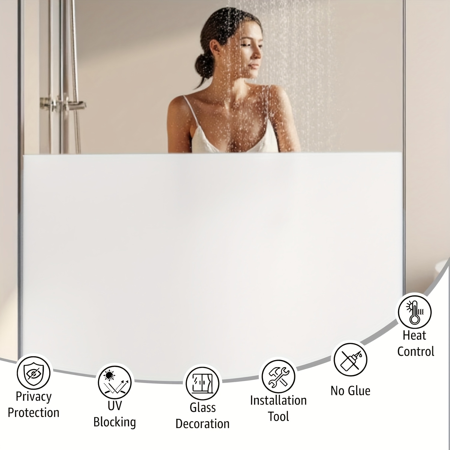 Home Bathroom Window - Белая матовая пленка для окон с