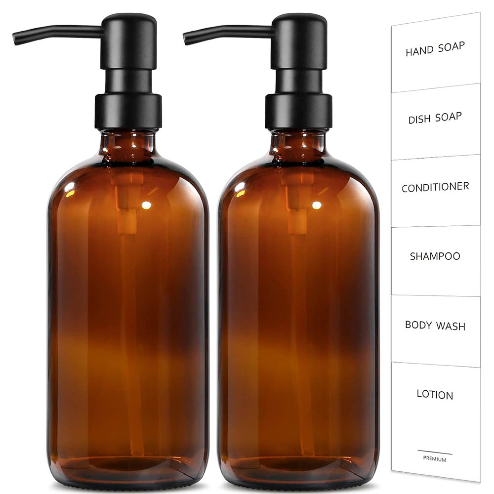 Glass Soap Dish - Дозатор для мыла из янтарного стекла,