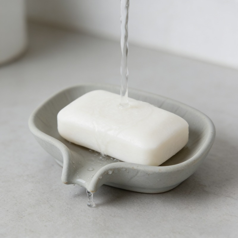 Glass Soap Dish - Минималистичная прямоугольная мыльница с дренажными отверстиями,