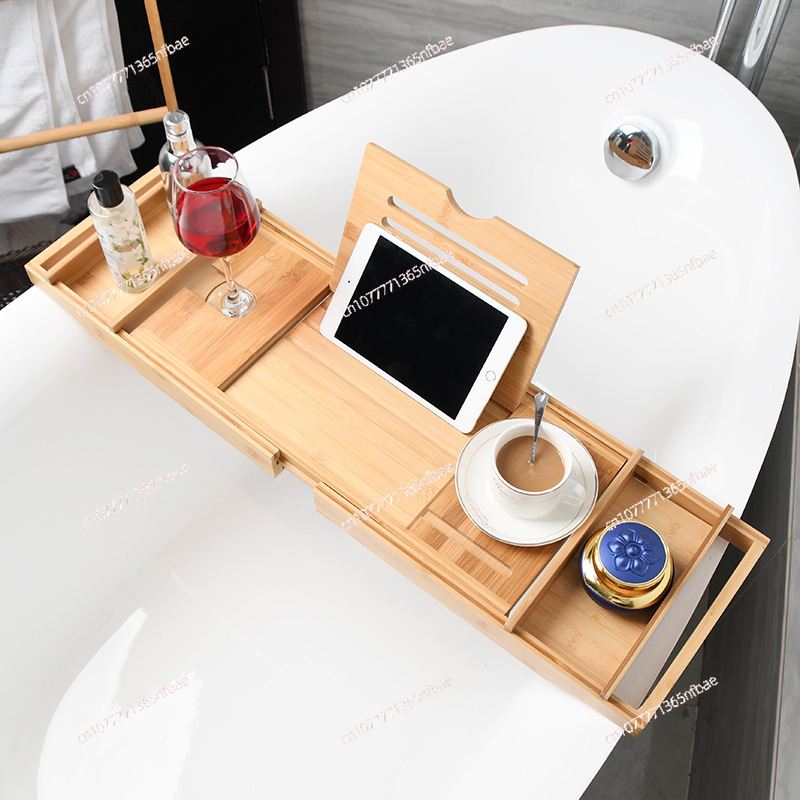 Bath Caddy Tray - Роскошный коричневый органайзер для ванны, выдвижной