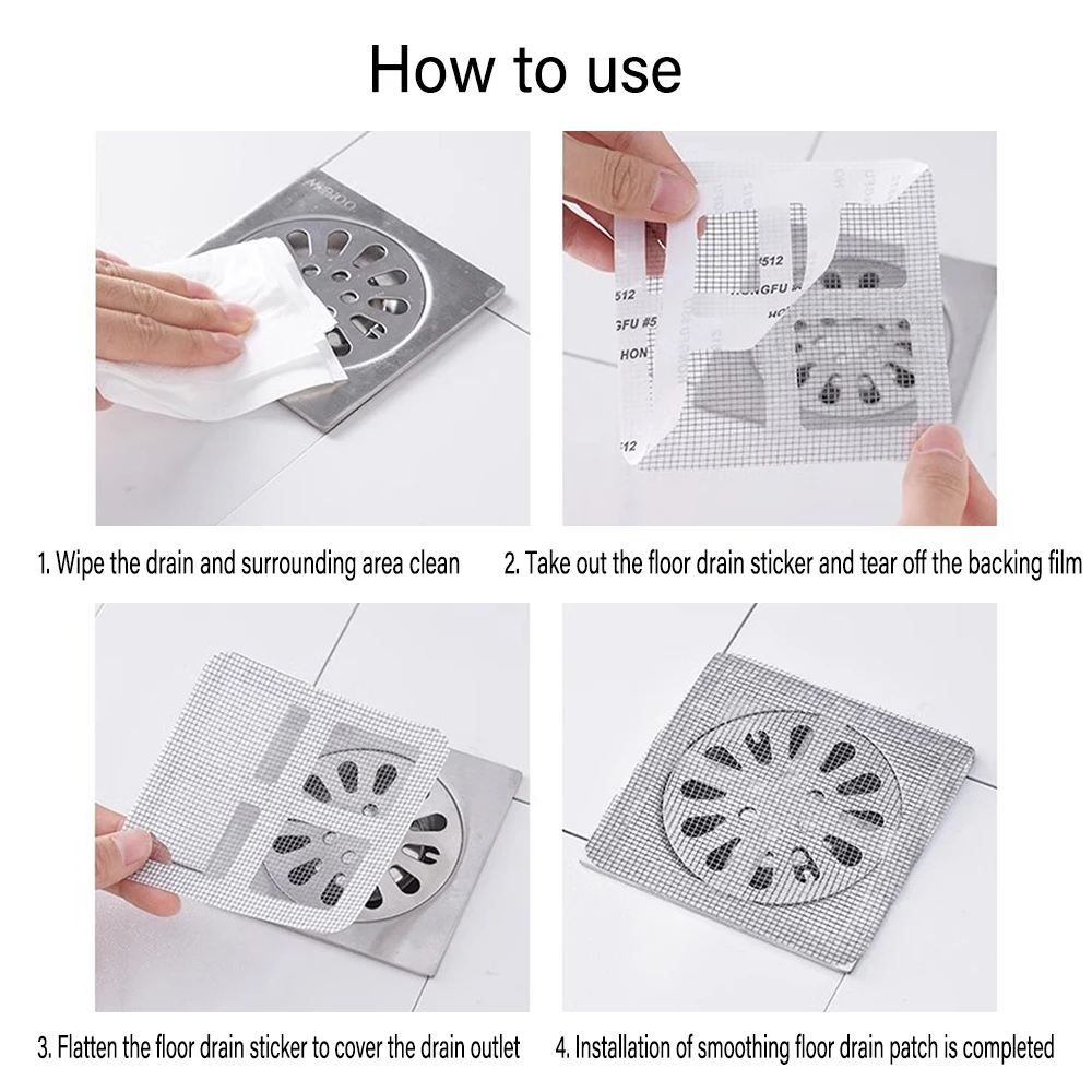 10 шт. одноразовых самоклеящих – обзор и цена Drain Hair Catcher