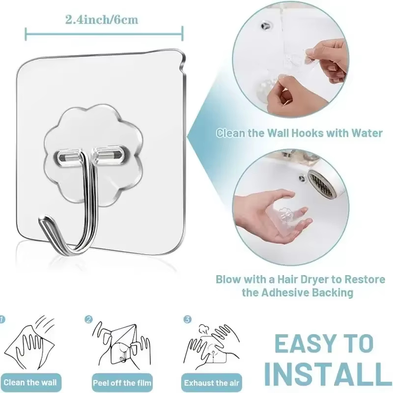 Прозрачные самоклеящиеся крючк – обзор и цена Home Bathroom Key