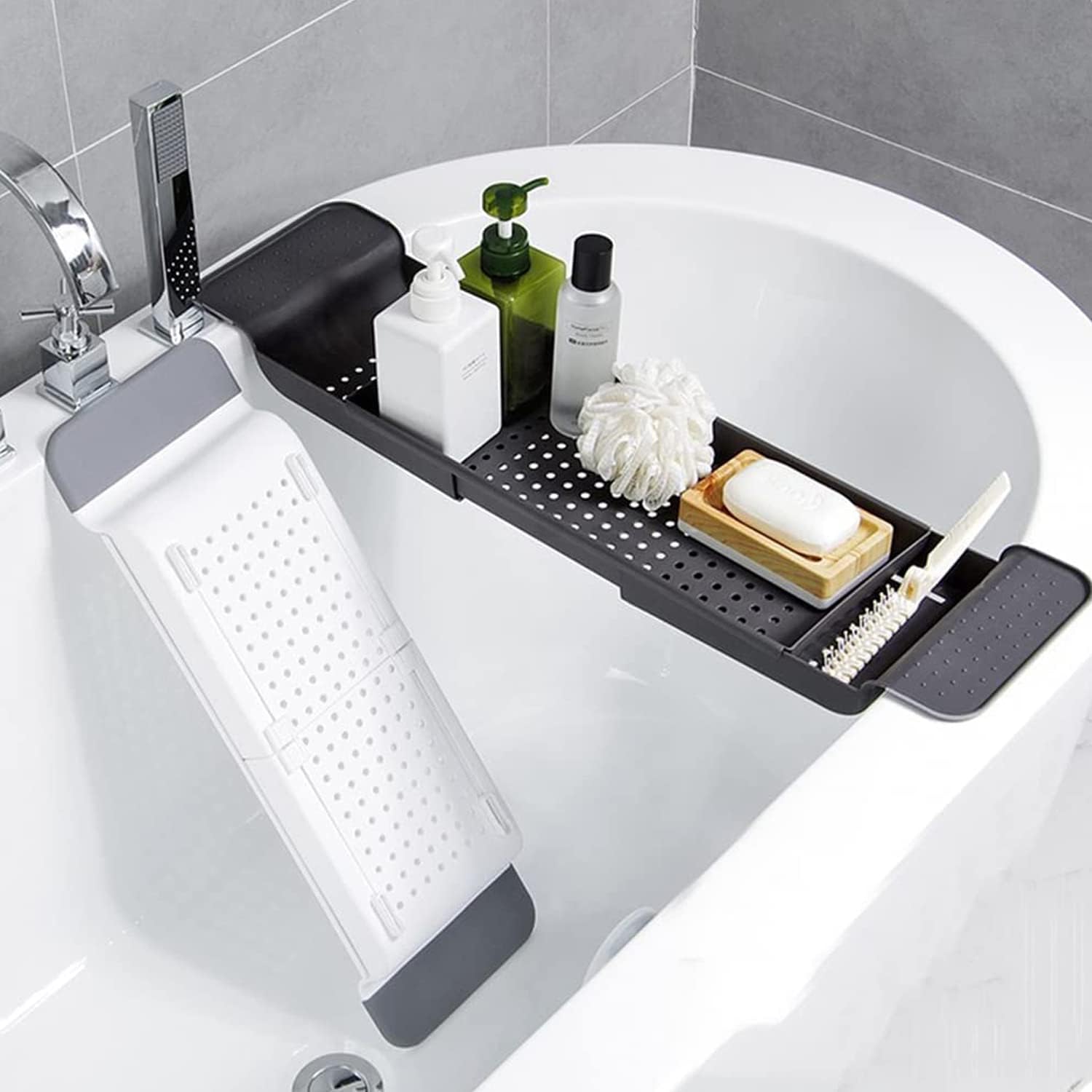 Раздвижная прочная пластиковая – обзор и цена Bath Caddy Tray