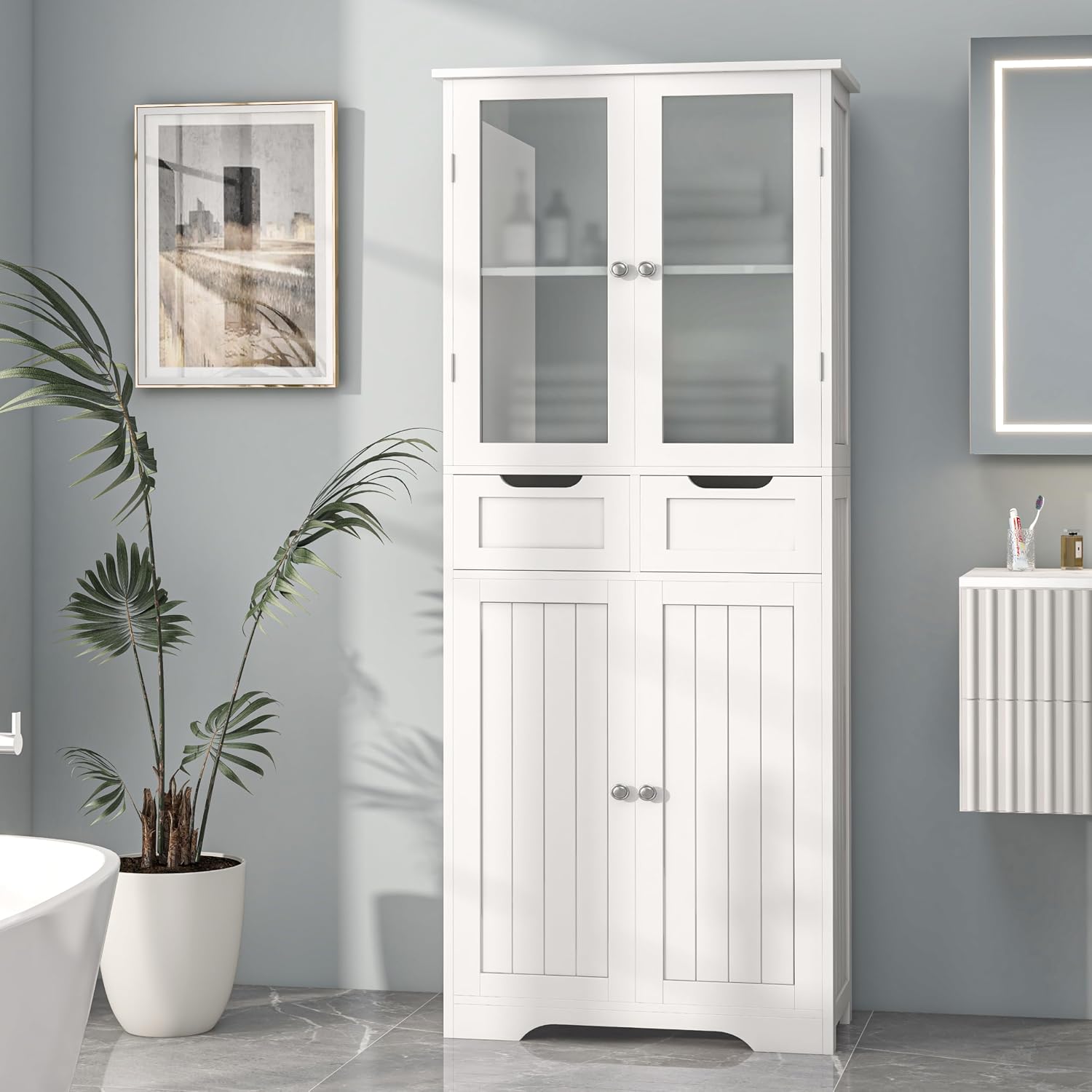Высокий напольный шкаф для ван – обзор и цена Home Bathroom Furniture